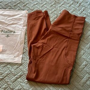 HALARA high wasted leggings, earthy brown, tummy control, side pockets